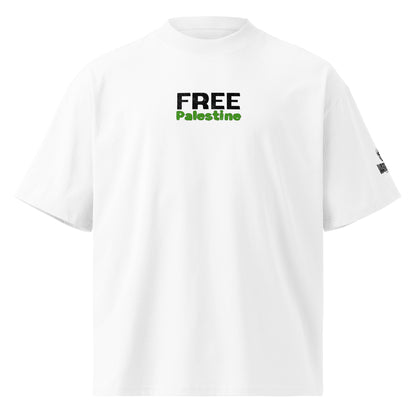 Free Palestine Handala oversized organic t-shirt with keffiyeh back design by Warrior Ink Apparel