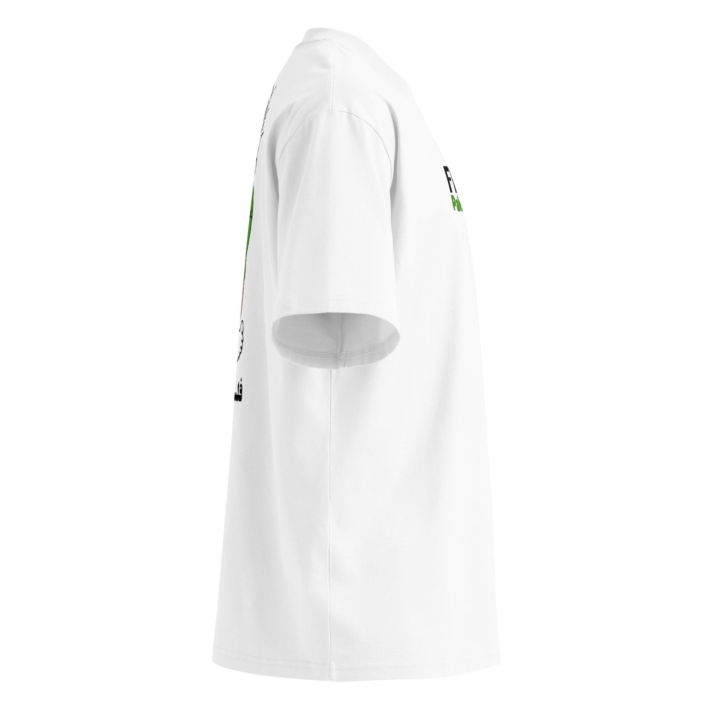 Free Palestine Handala oversized organic t-shirt with keffiyeh back design by Warrior Ink Apparel