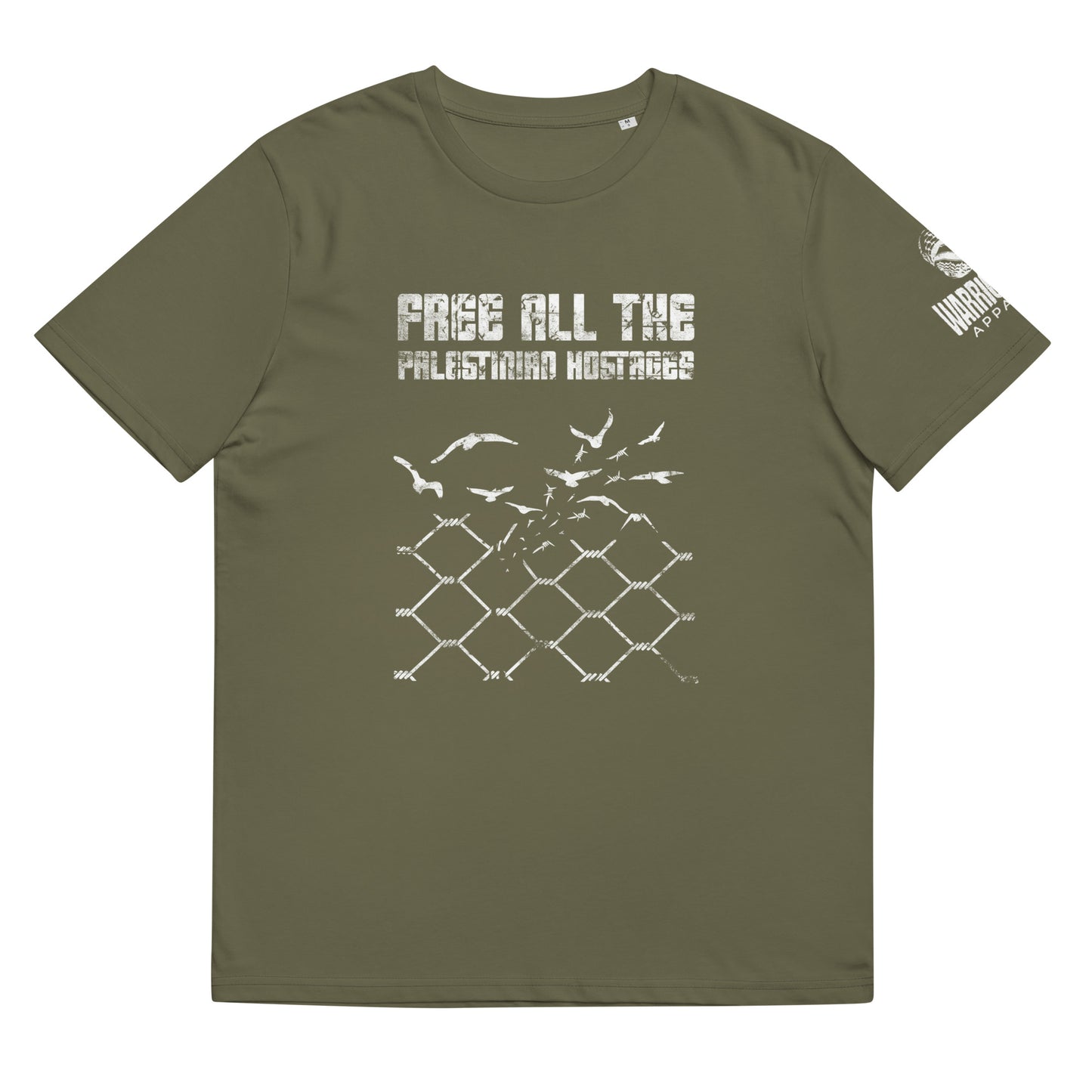 Free all the palestinian hostages shirt with broken fence and birds graphic design