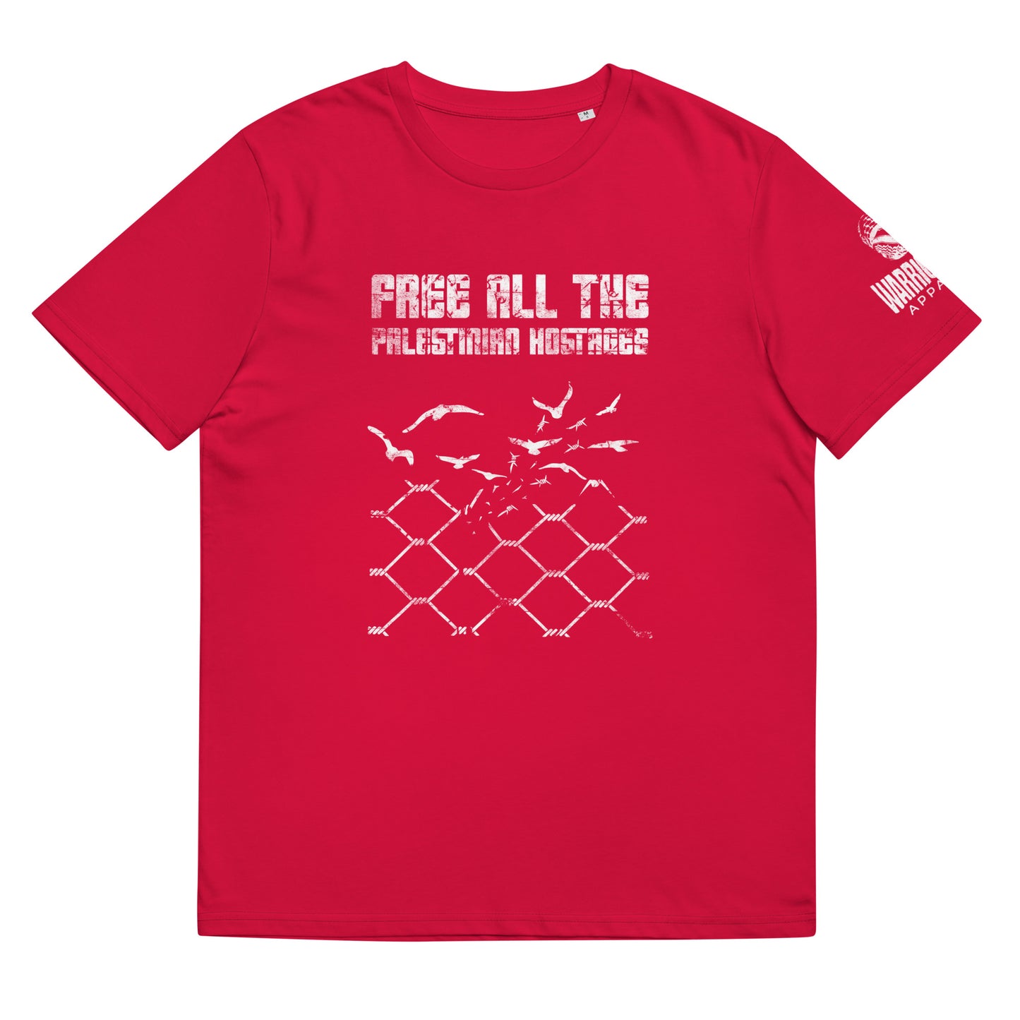 Free all the palestinian hostages shirt with broken fence and birds graphic design