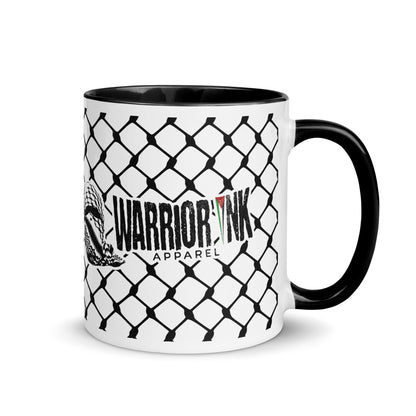 To Resist Is To Love keffiyeh ceramic mug with black handle by Warrior Ink Apparel