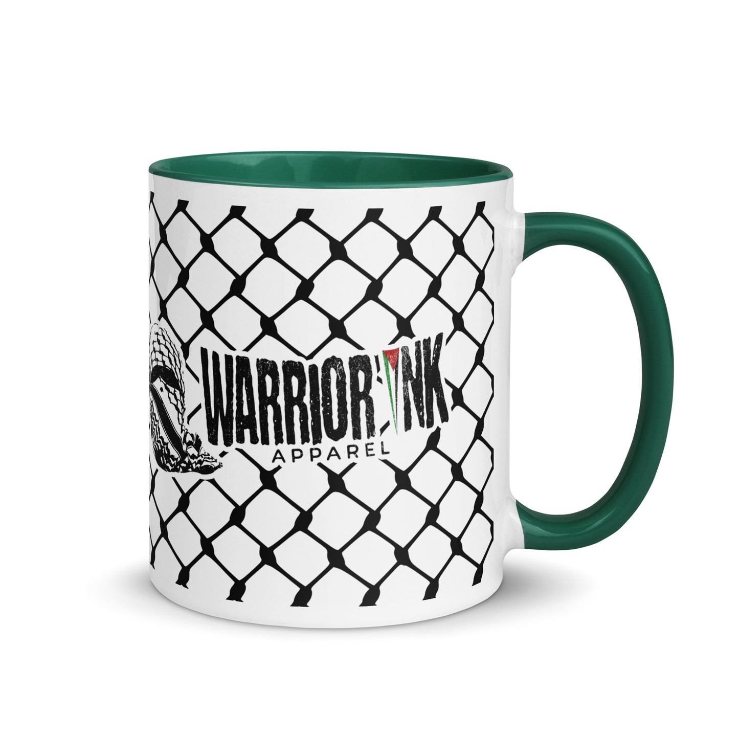 To Resist Is To Love keffiyeh ceramic mug with black handle by Warrior Ink Apparel