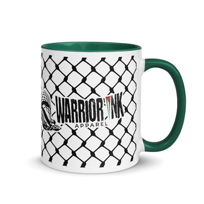 To Resist Is To Love keffiyeh ceramic mug with black handle by Warrior Ink Apparel