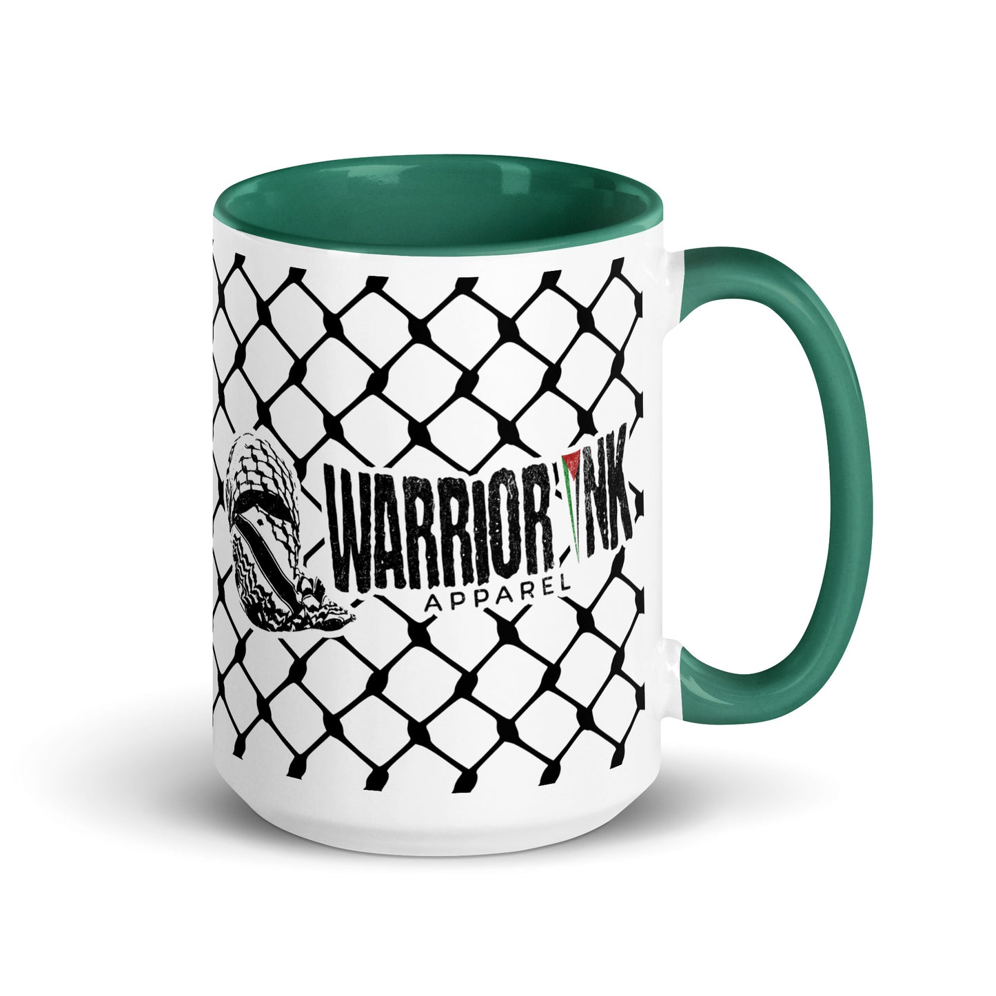 To Resist Is To Love keffiyeh ceramic mug with black handle by Warrior Ink Apparel