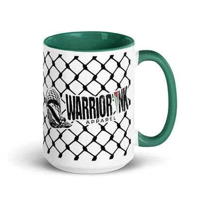To Resist Is To Love keffiyeh ceramic mug with black handle by Warrior Ink Apparel