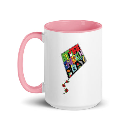 LET THE CHILDREN PLAY Palestine kite color accent mug by Warrior Ink
