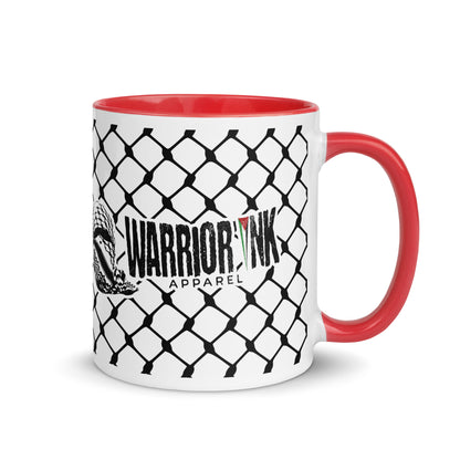 To Resist Is To Love keffiyeh ceramic mug with black handle by Warrior Ink Apparel