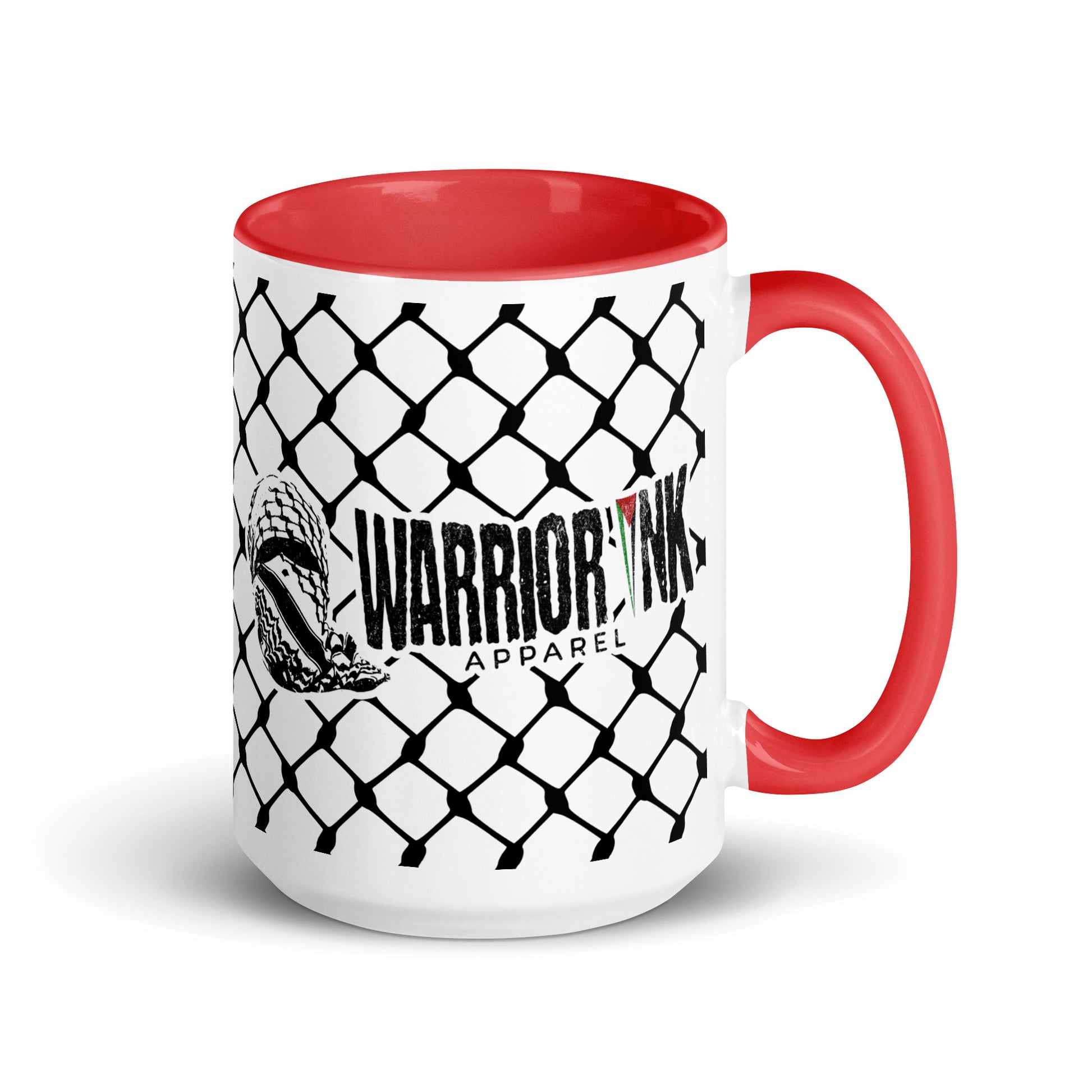 To Resist Is To Love keffiyeh ceramic mug with black handle by Warrior Ink Apparel