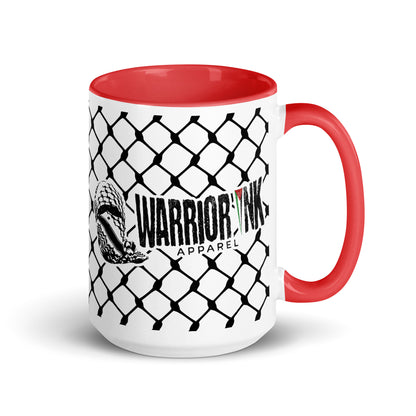 To Resist Is To Love keffiyeh ceramic mug with black handle by Warrior Ink Apparel